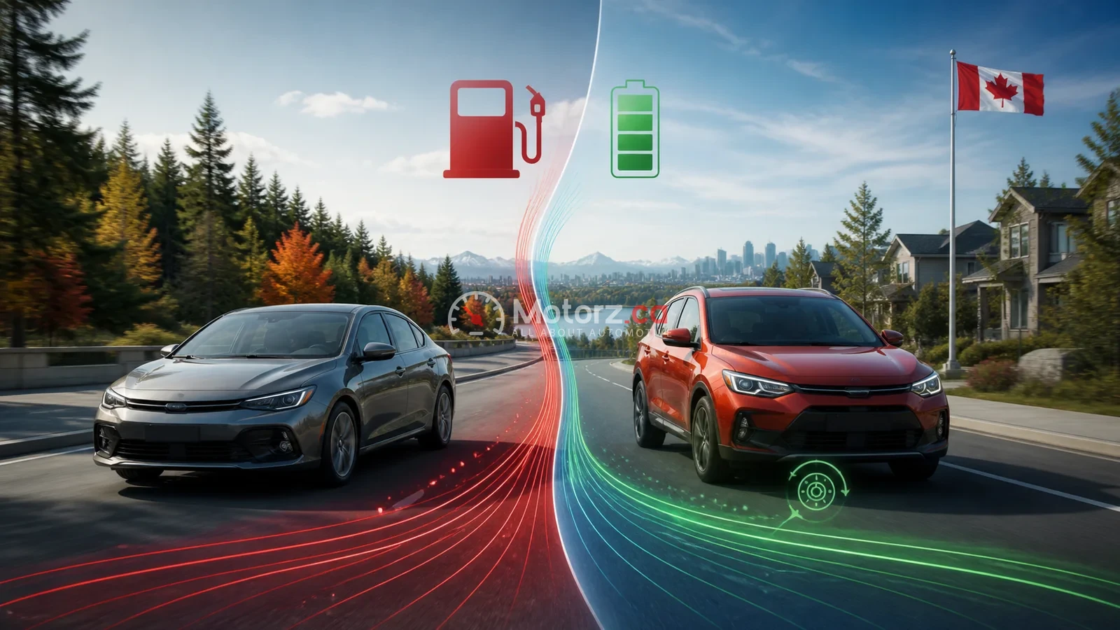 Best Electric SUVs in Canada: Four Strong Fits 1 Conceptual unbranded electric SUVs at a modern Canadian charging site