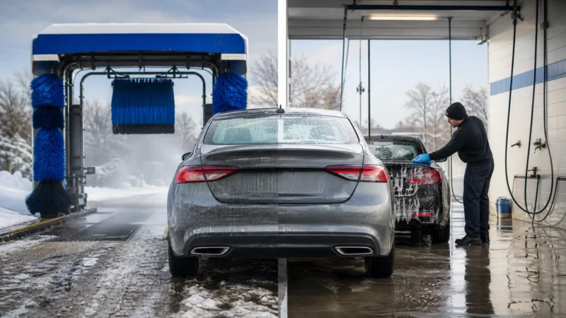 Automatic vs. Hand Car Wash in Ontario: How to Choose 16 Car beside touchless and hand-wash bays during an Ontario winter