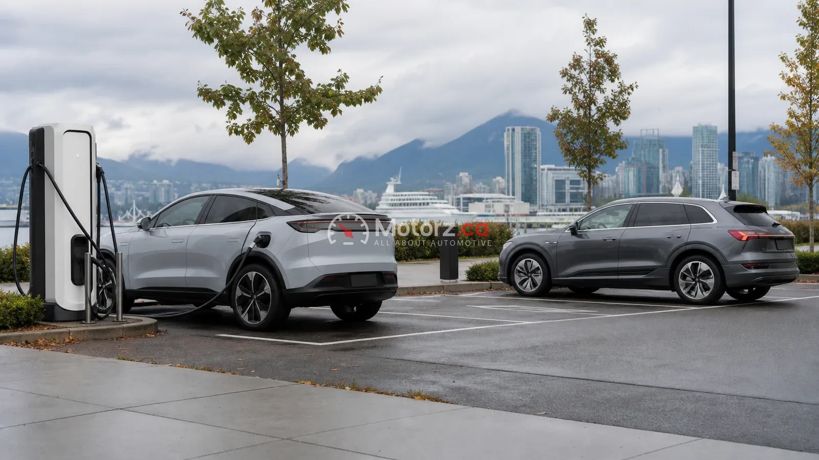 Public EV Charging Etiquette in Vancouver 1 Electric vehicles using marked public charging stalls in Vancouver