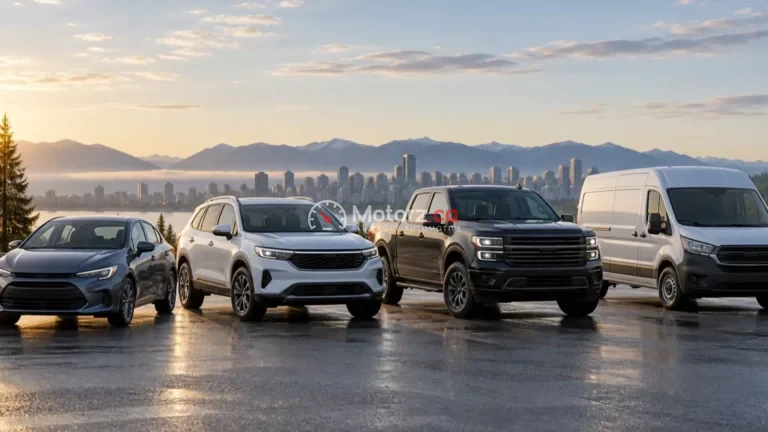 Canadian Automotive Data & Research 8 Unbranded car, SUV, pickup and cargo van representing Canadian vehicle body types